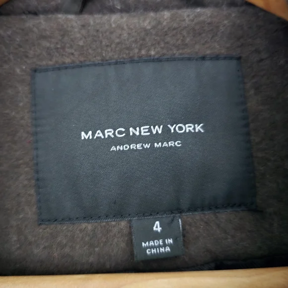 Marc New York Long Wool Blend Moto Single Breasted Overcoat in Olive - Picture 7 of 10